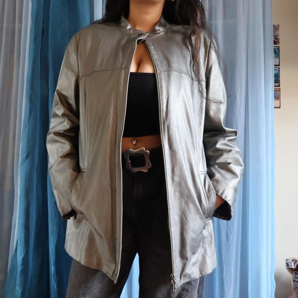 DANIER Italian Metallic Leather Jacket